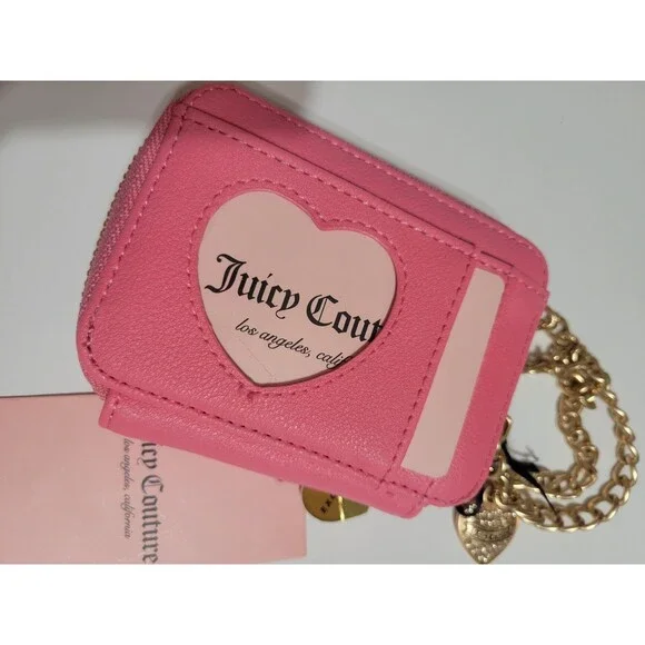 Juicy Couture Lovers Club Square Wristlet Wallet Pink Diamond Rhinestone - Picture 5 of 6
